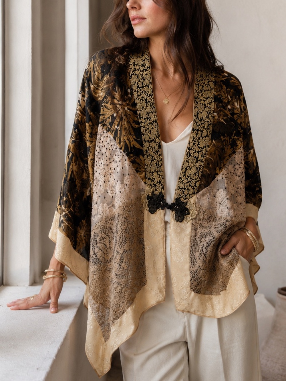 Spencer Alexis Lace Kimono Yukata Shall Intricate Quiet Luxury Soft Girl Chic